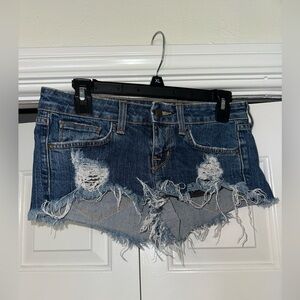 Wildfox Ripped Blue Jean Shorts